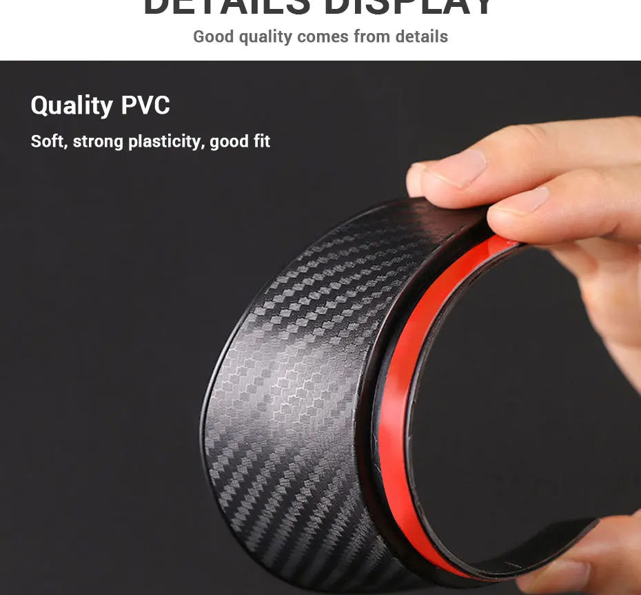 Thumbnail: 2PCS Car Rearview Mirror Rain Eyebrow Carbon Fiber Pattern Car Universal Rain Sh
