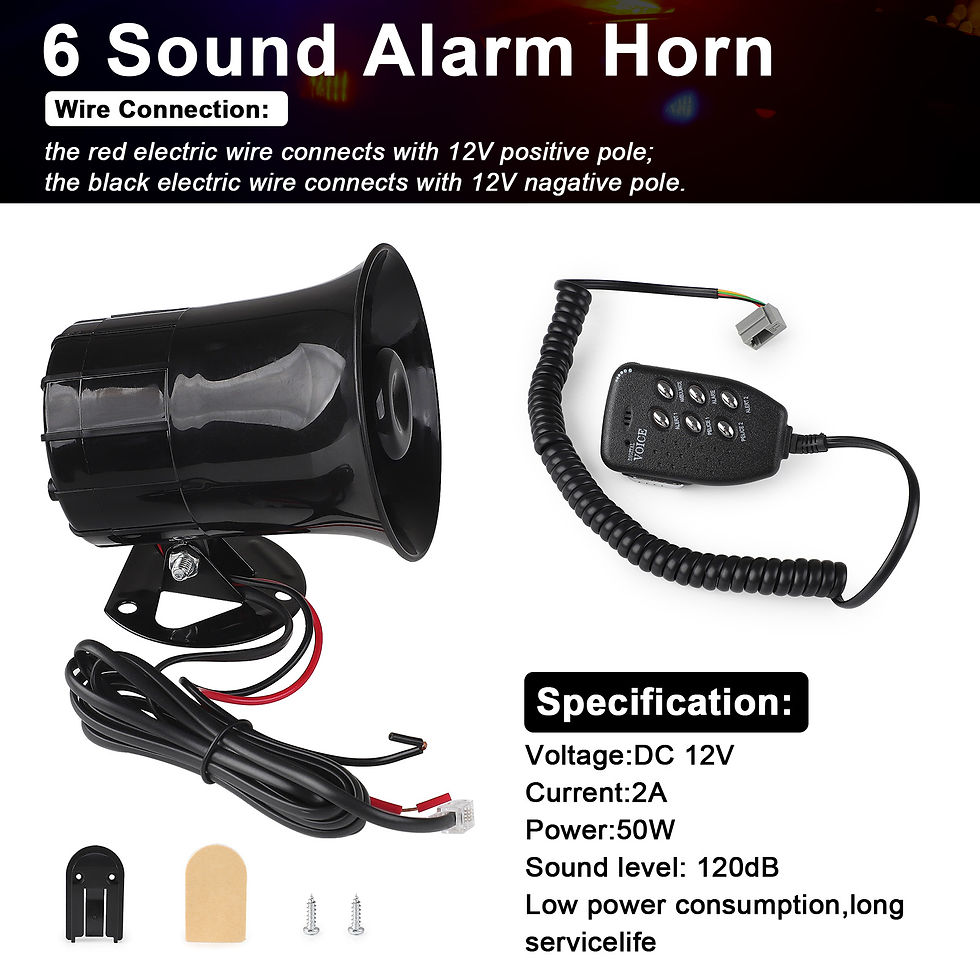 Thumbnail: 100W 6 Sound Tone Loud Horn Motorcycle Auto Car Truck Vehicle Speaker Warning Al