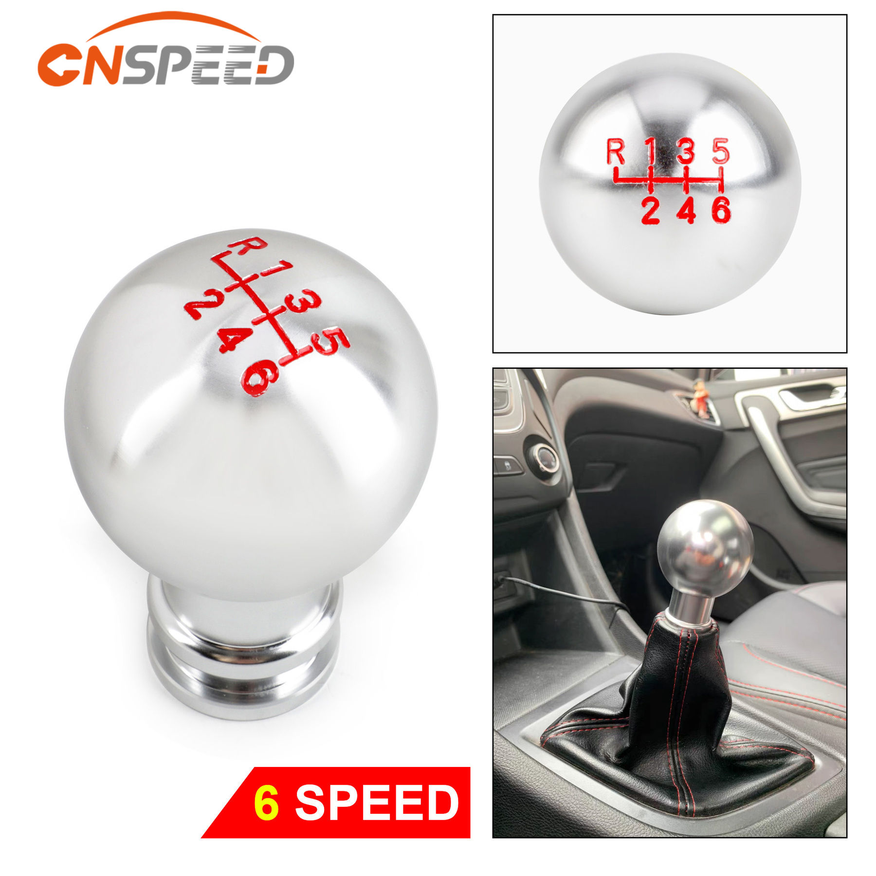 CNSPEED 5/6/10 Speed Gear Shift Knob Aluminum Universal Car Manual Automatic Gea