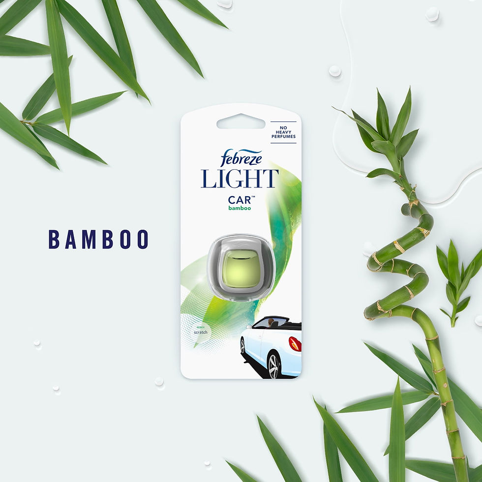 Thumbnail: Febreze Light Odor-Eliminating Car Freshener Vent Clip Bamboo, .06 oz, 2 pk