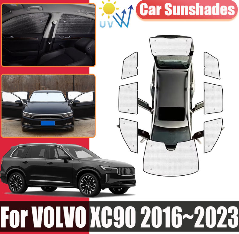For VOLVO XC90 2016 2017 2018~2023 Window Sun Visor Anti-UV Privacy Blocks Sun W