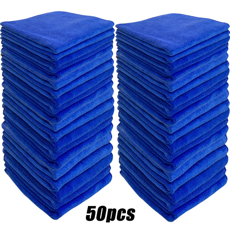 Thumbnail: 200pcs Microfiber Towels Car Wash Drying Cloth Blue Car Care Detailing Cleaning