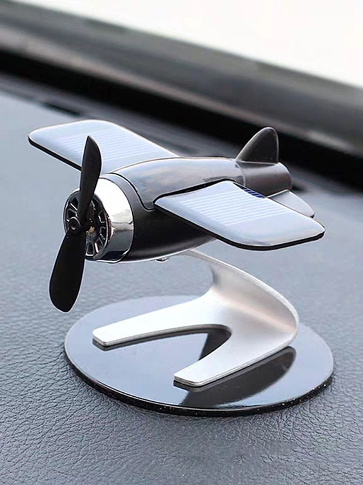 Thumbnail: Car Air Freshener Solar Airplane Model Center Console Decoration Auto Fragrance