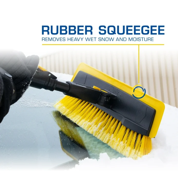 Thumbnail: Rain-X 61" Extendable Car Snow Broom and Ice Scraper Tool, Black and Yellow, 1 P