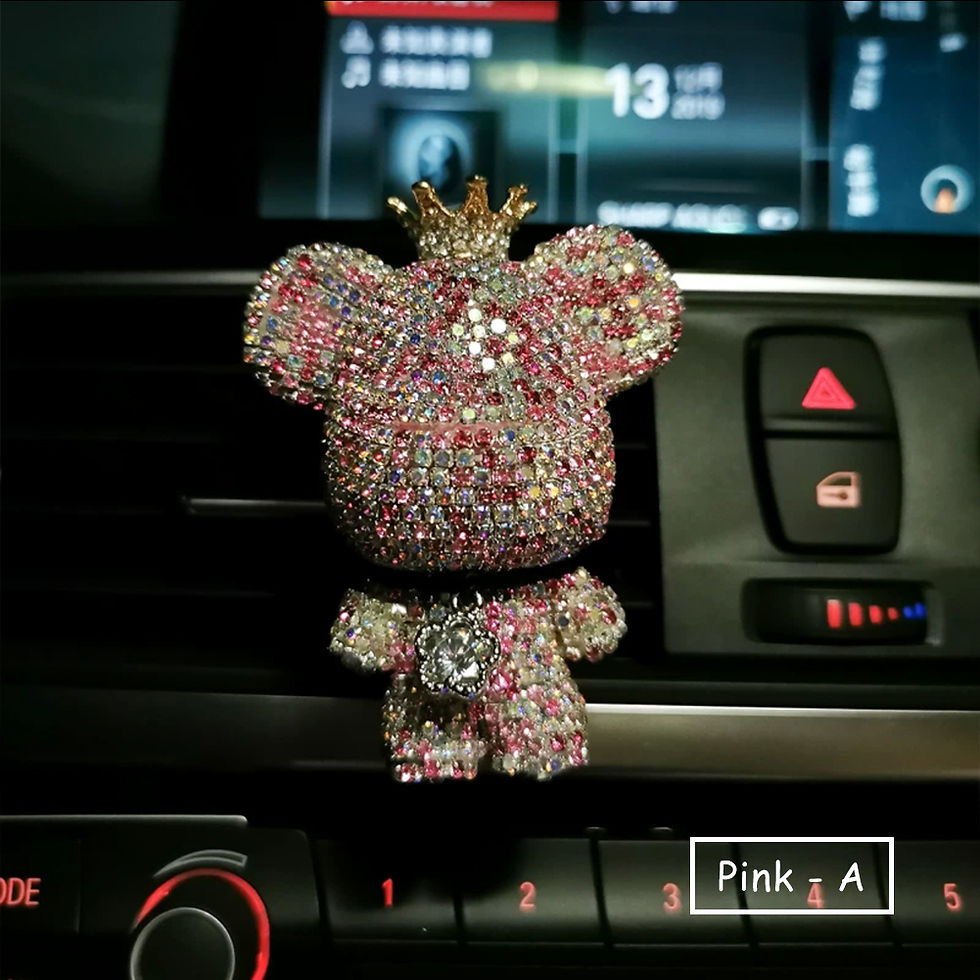 Thumbnail: Rhinestone Crystal Bow Bear Car Pendant Mirror Hanging Ornaments Diamond Bling C