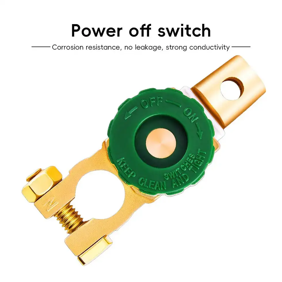Thumbnail: Universal Car Battery Disconnect Isolator Quick Cut-off Switch 12V 24V Green 17M