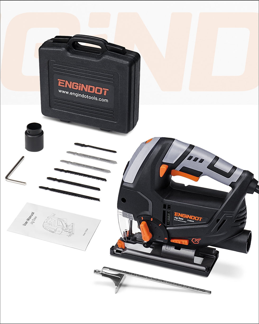 Thumbnail: ENGiNDOT 6.7 Amp 800W Jigsaw, 800-3000 SPM Jig Saw with 6 Variable Speed, L..