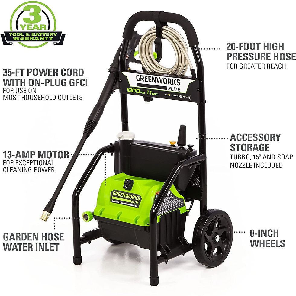 Thumbnail: Greenworks 1800-PSI 13 Amp 1.1-GPM Electric Pressure Washer, 5106102