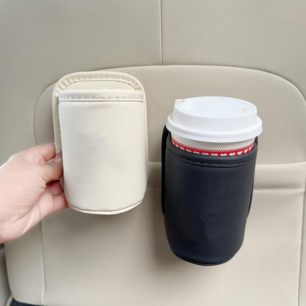 Thumbnail: Car Door Cup Holder Leather Automotive Drink Rack Storage Bin Auto Back Seat Cup