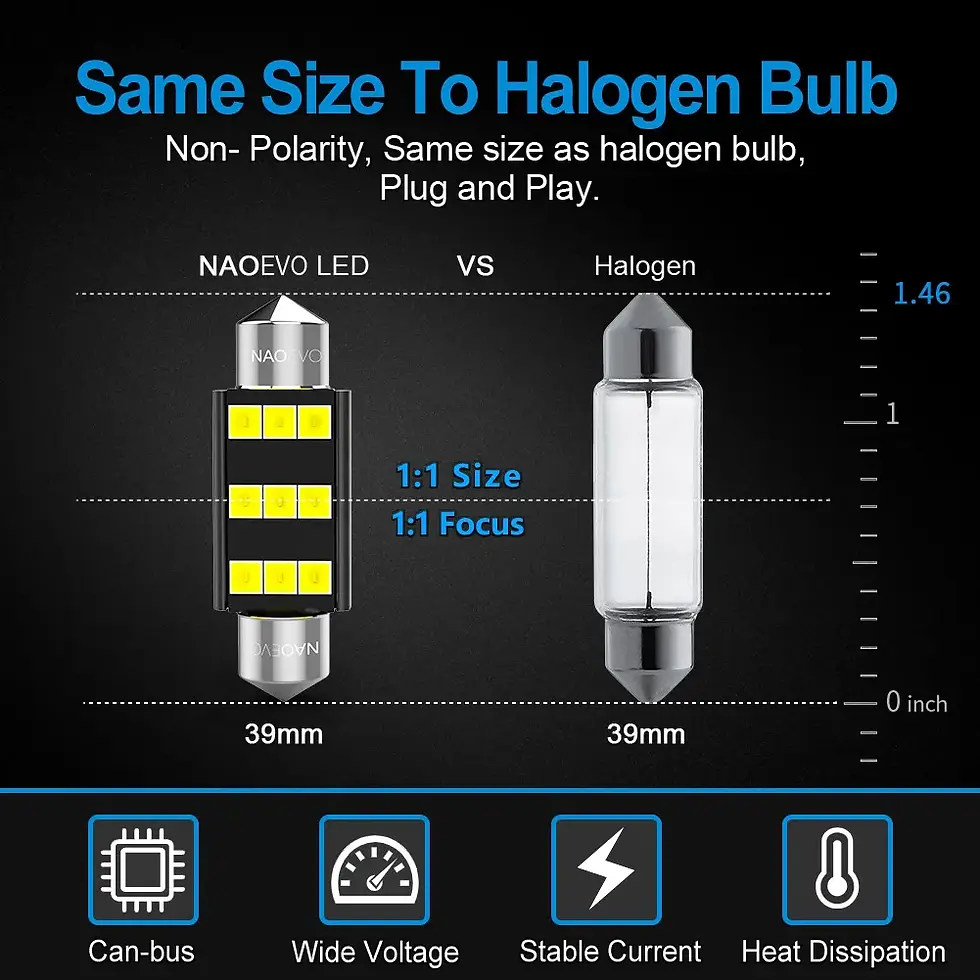Thumbnail: NAO C5W LED Festoon 28mm 31mm 36mm 39mm 41mm 44mm C10W Bulb 2835 SMD Car interio