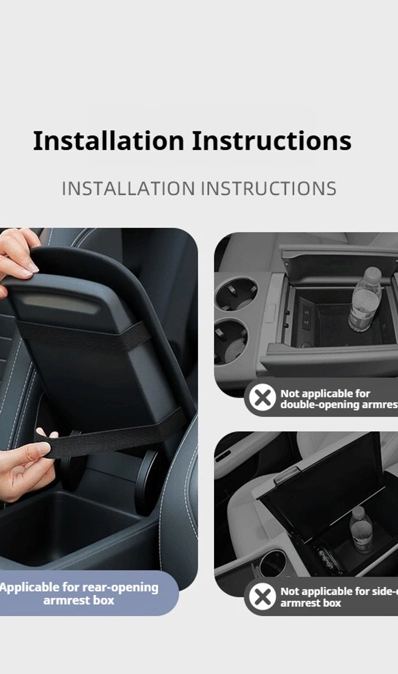 Thumbnail: Car Armrest Box Cushion Heightening Pad Strap Easy Installation Comfortable Univ