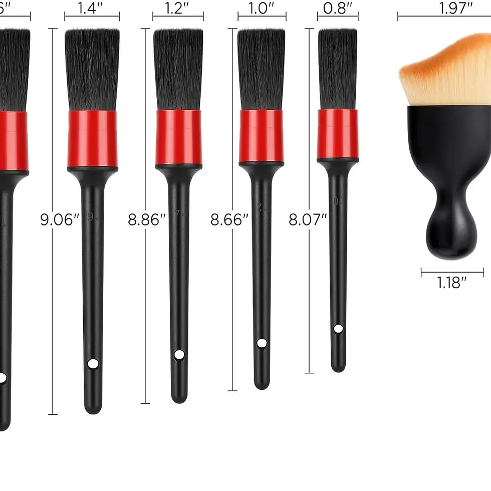 Thumbnail: 6Pcs Car Wash Care Detailing Brush Set for Cleaning Wheels Dashboards Vents and