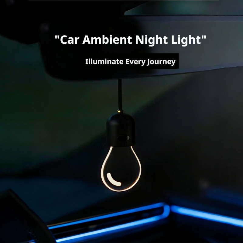 Thumbnail: Car Rearview Mirror Ornament Hanging Decor Retro Small Car Light LED Bulb Atmosp
