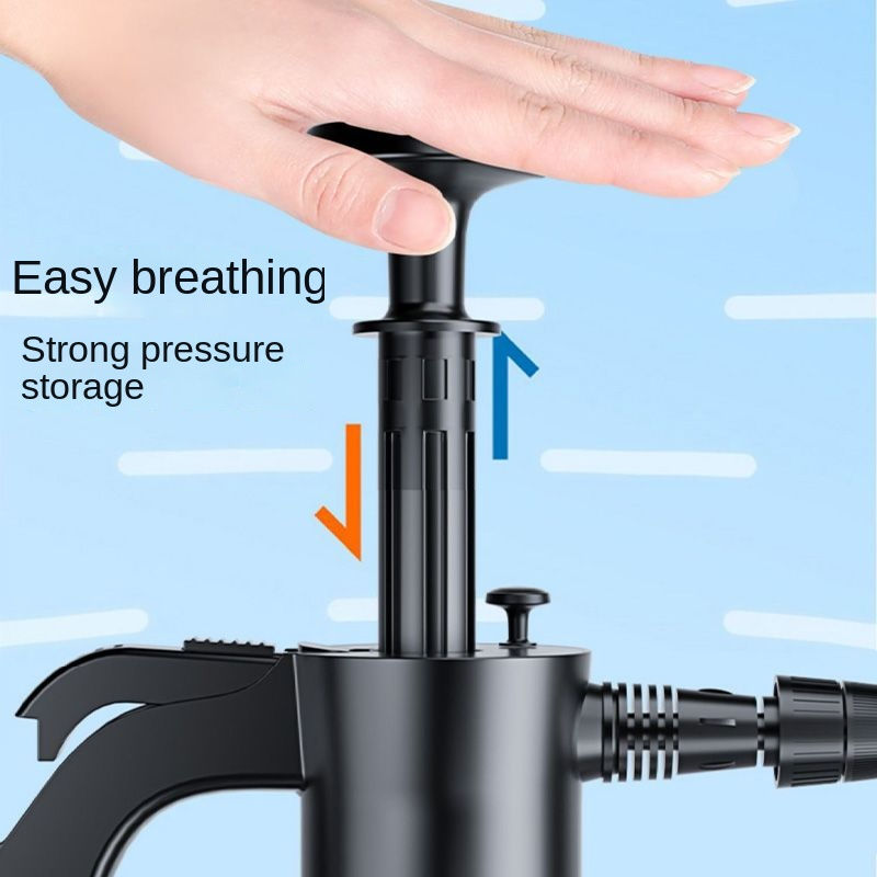 Thumbnail: 2L Hand Pump Foam Sprayer with 3 Types of Nozzle Hand Pneumatic Foam Cannon Snow