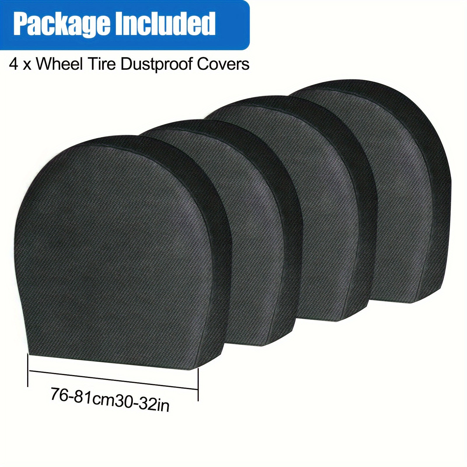 Truck SUV Tire Protective Cover 4-Piece Set, Waterproof Durable Design, Fits Tra