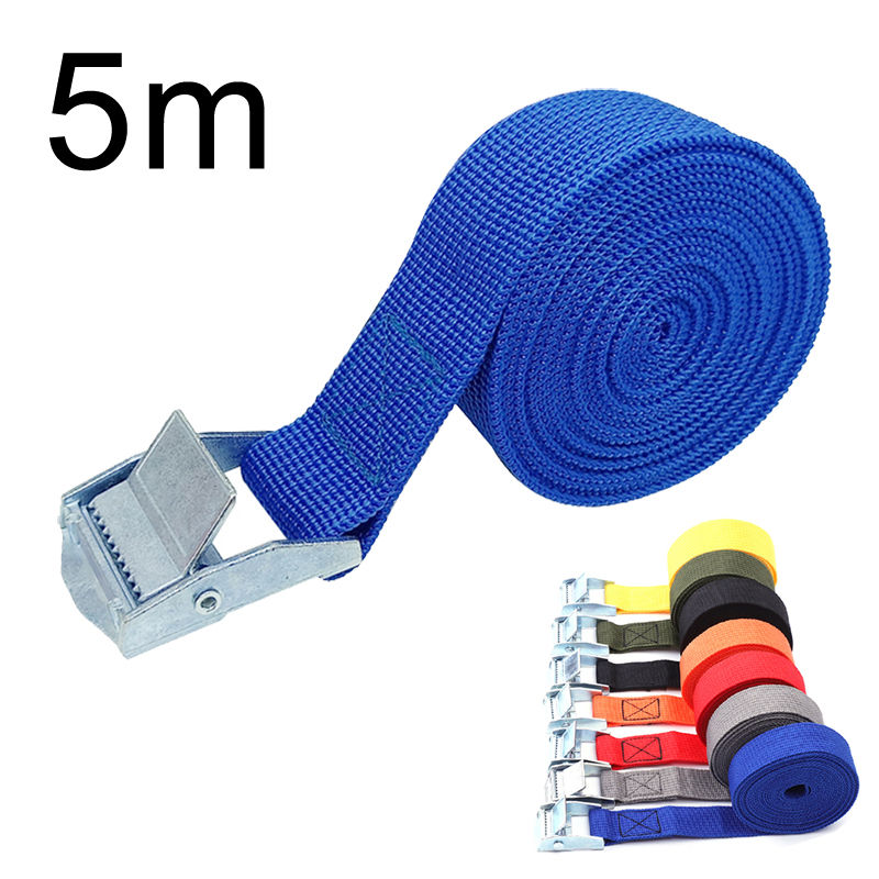 5M Cargo Straps With Buckle Tie-Down Belt for Motorcycle Car Bicycle Metal Tow R