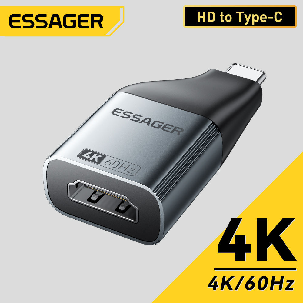 Essager USB Type-C to HDMI-Compatible DP VGA Mini DP Adapter4K@120Hz 8K@60Hz HD