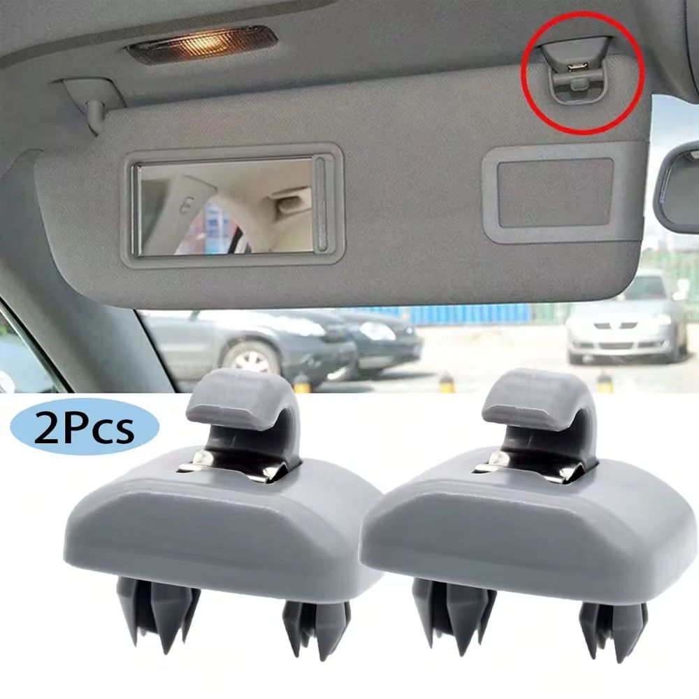 2Pcs Car Sun Visor Clip Gray Interior Hanger Hook Clip Bracket for Audi A1 A3 S3