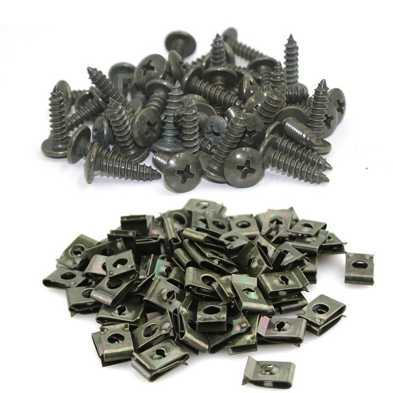 Thumbnail: Self Tapping Screws Metal Fastener Clip for Car Motorcycle U-Type Clip with Scre