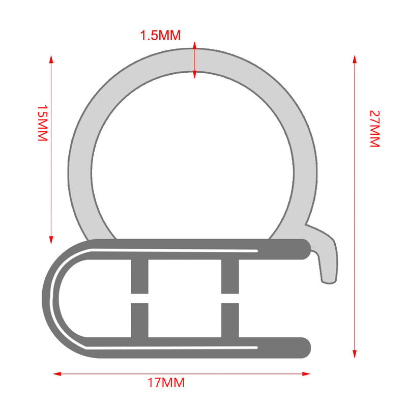 Thumbnail: Universal Auto Rubber Seal Weather Strip Door Window Lock Trunk Hood Edge Trim S