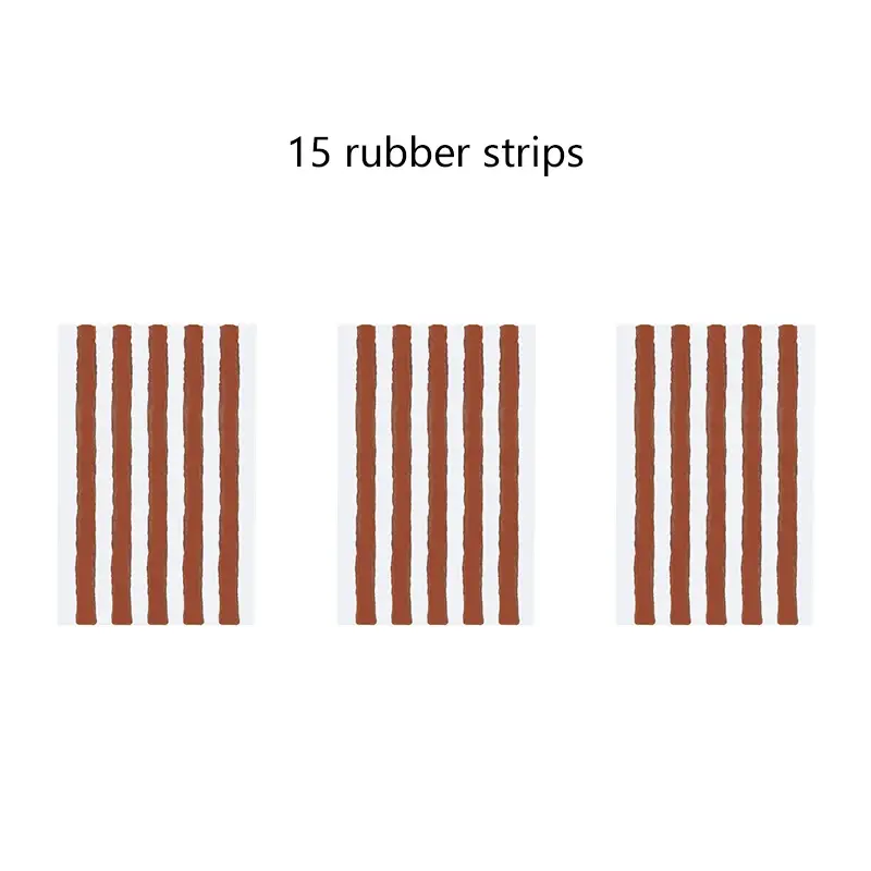 Thumbnail: Car Tire Repair Kit for Tubeless Tires: Rubber Strips, Glue & Plug Tools - Auto/