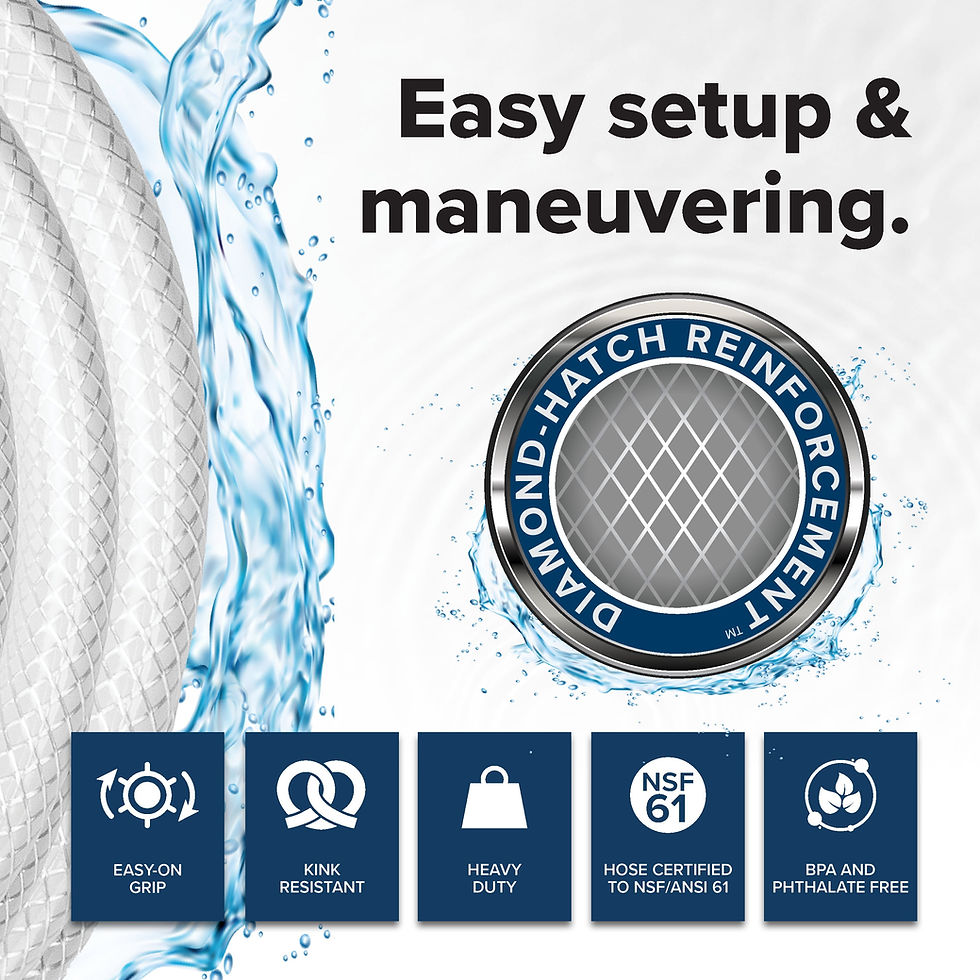 Thumbnail: Camco TASTEPURE 50-Foot RV Drinking Water Hose - Lead-Free, PVC, White (227..