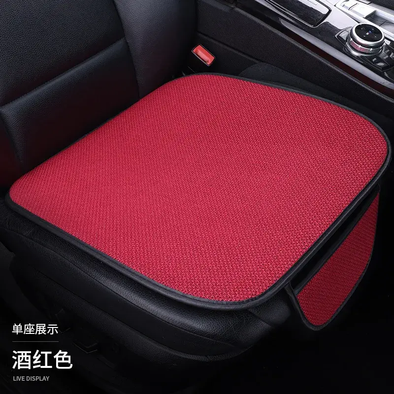 Thumbnail: 1Pc Universal Car Breathable Flax Seat Cover Front Breat Seats Cushions Protecto