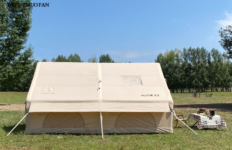 Canvas Camping Tent - Waterproof Cotton Tent, Breathable, Heavy Duty for Family