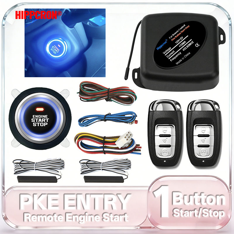 HIPPCRON PKE Car Keyless Entry Engine Start Car Alarm Remote Control Alarm Syste