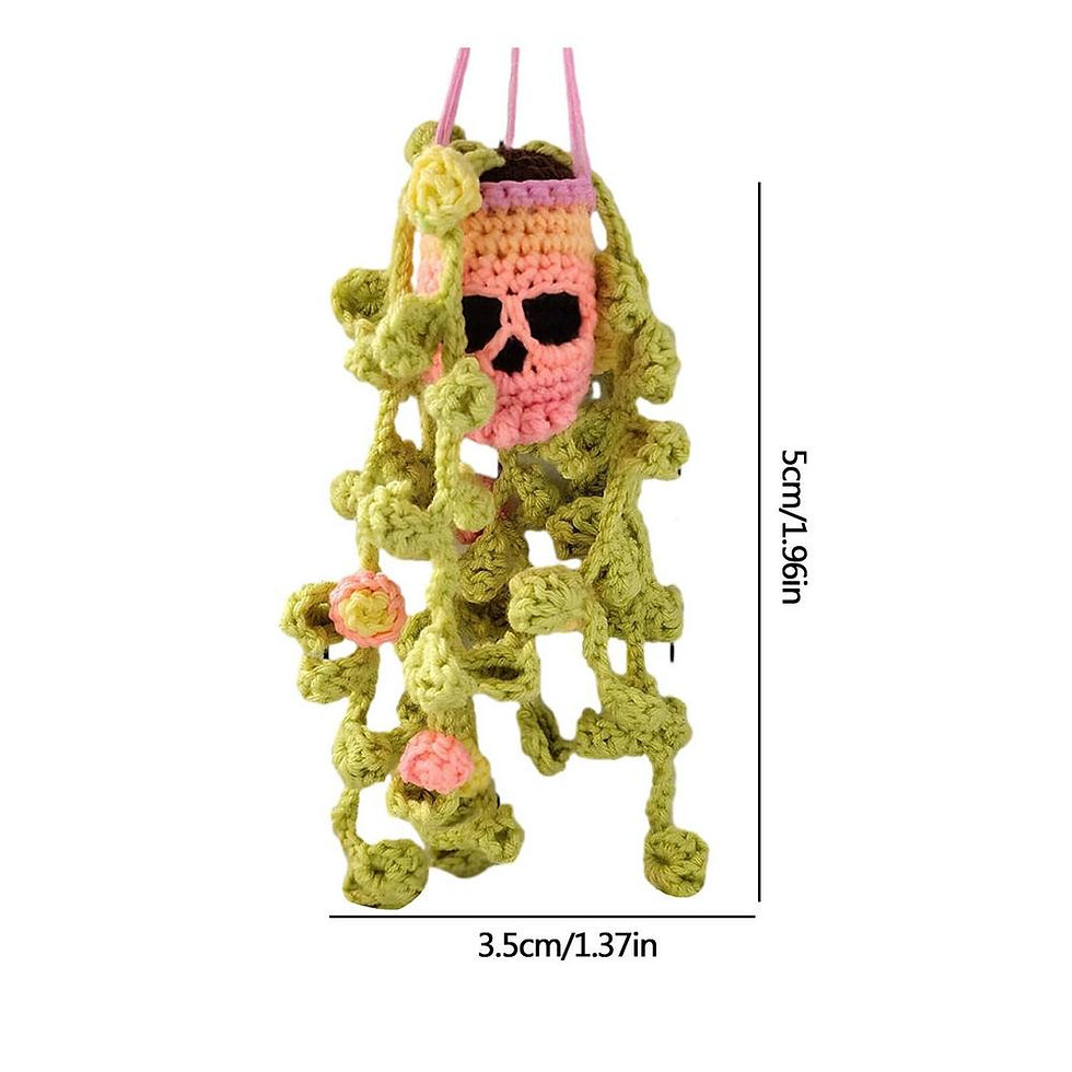Thumbnail: Crochet Succulents Ornament Spooky Decor Succulents Crochet Skull Basket Car Mir