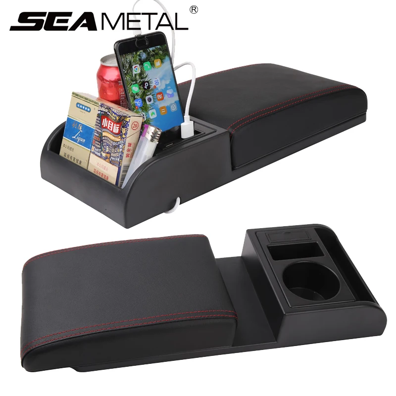 SEAMETAL Car Armrest Box Pad Adjustable Length Soft Elbow Support Cushion Univer