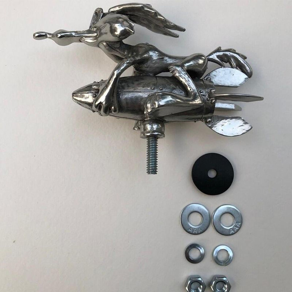 Thumbnail: 2023 Wile E Coyote Auto Accessories Shooter Hood Cover Decoration Vintage Plate