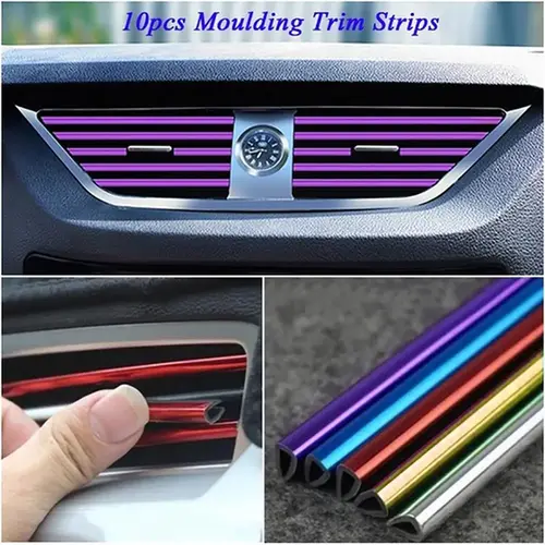 10Pcs/set 20cm Universal Car Air Conditioner Outlet Decorative U Shape Moulding