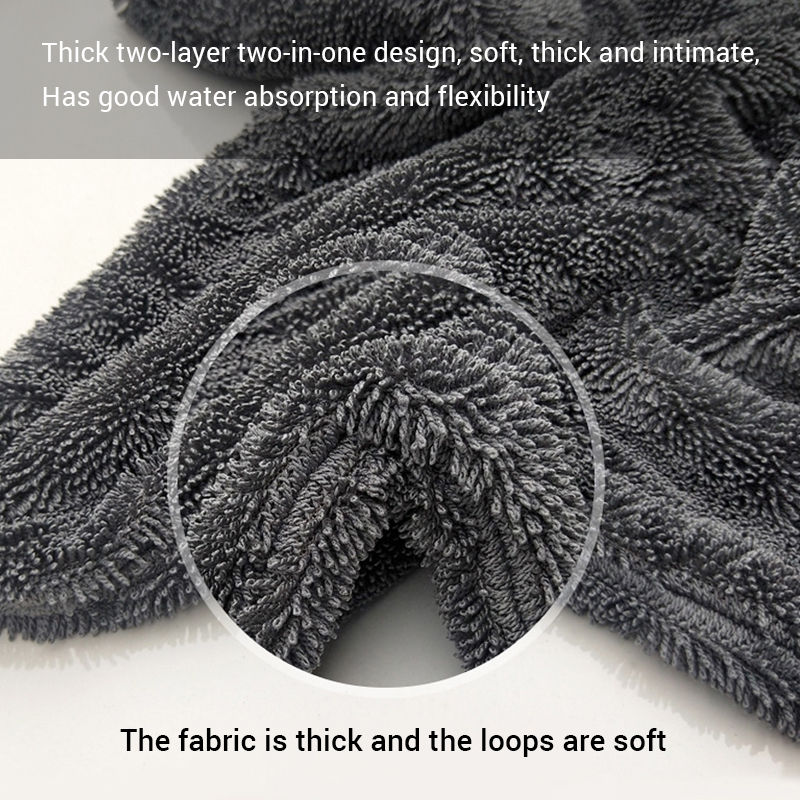 Thumbnail: Car Wash Towel 1200GSM Double Sided Towel Car Detailing Twisted Braid Cloth Supe