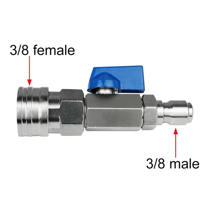 Thumbnail: Pressure Washer Ball Valve Kit 1/4 Quick Connector and M22 14mm for Power Washer