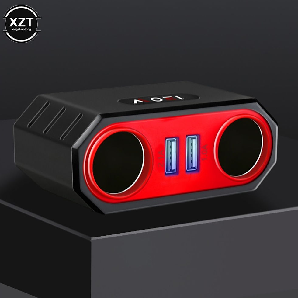 Thumbnail: 2 in 1 Car Cigarette Lighter DC12V/24V Car Phone Charger 3.1A Dual USB Fast Char