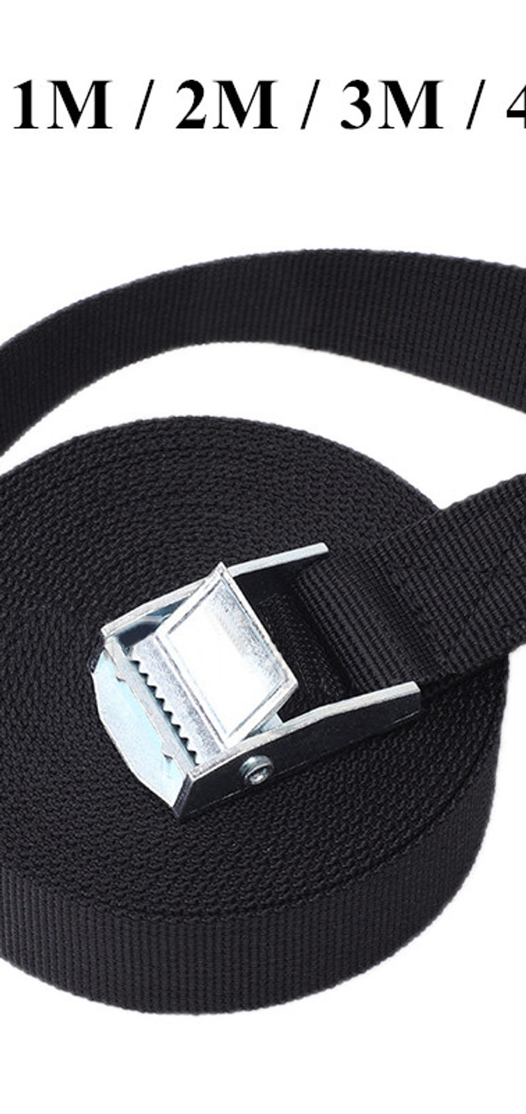 New 1M/2M/3M/4M/5M Black Buckle Tie-Down Belt Cargo Straps for Car Motorcycle Bi