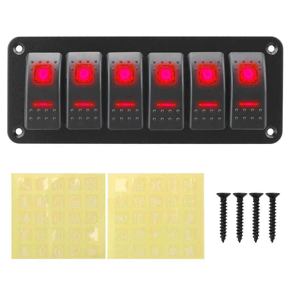 Thumbnail: 24V 12V Switch Panel 6 Buttons Light Toggle LED Automotive Car Accessories For M