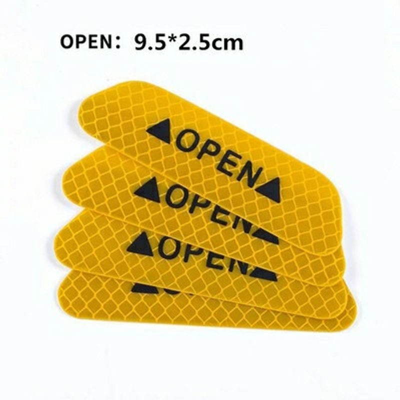 Thumbnail: 4Pcs/set Car Door Stickers Universal Safety Warning Mark OPEN High Reflective Ta