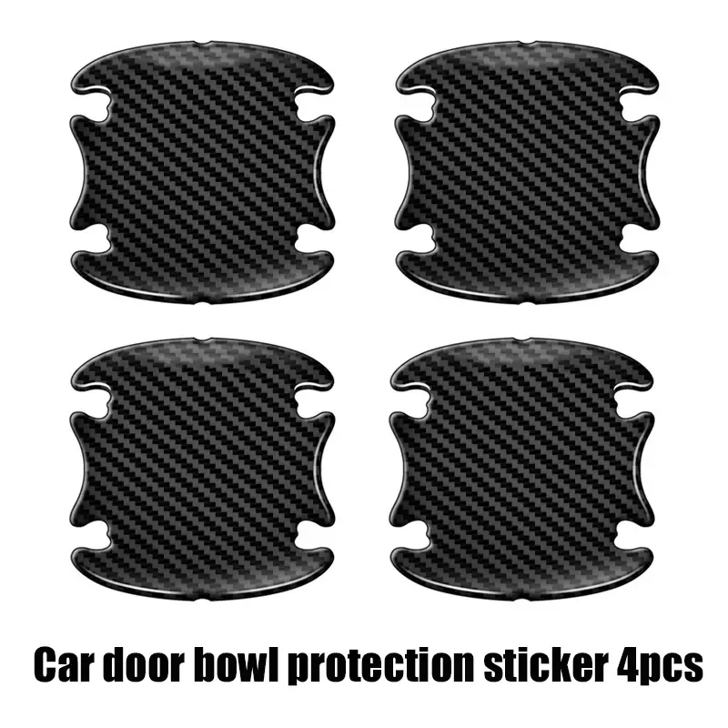 Thumbnail: Car Door Handle Bowl Protector Scratch Protection Stickers Carbon Fiber Rubber R