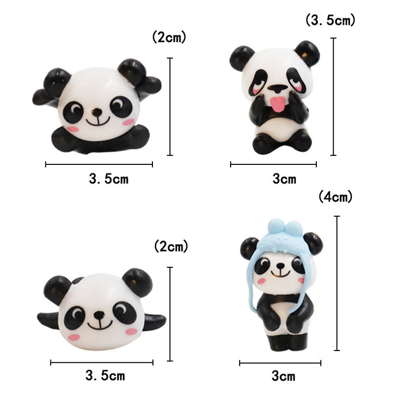 Thumbnail: 8PCS Cute Mini Giant Panda Car Dashboard Ornaments Car Navigator Screen Decorati