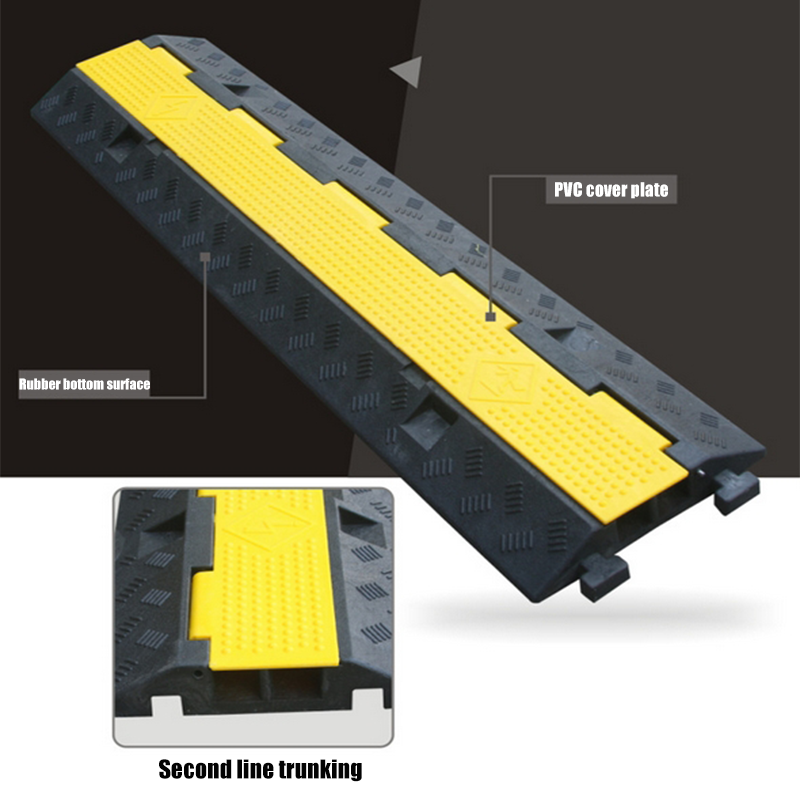 Thumbnail: 2/3 Pcs Car Wheel Ramp Speed Bumps Cable Protector PVC Parking Lots Driveway Tra