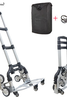 75KG All Terrain Hand Truck with Bungee Cord Heavy Foldable Trolley for Upstairs