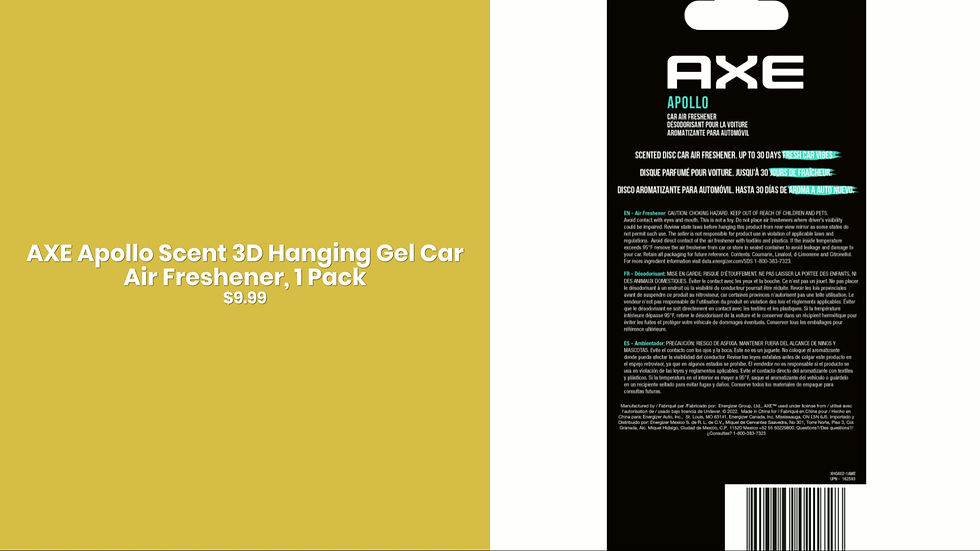 Thumbnail: AXE Apollo Scent 3D Hanging Gel Car Air Freshener, 1 Pack
