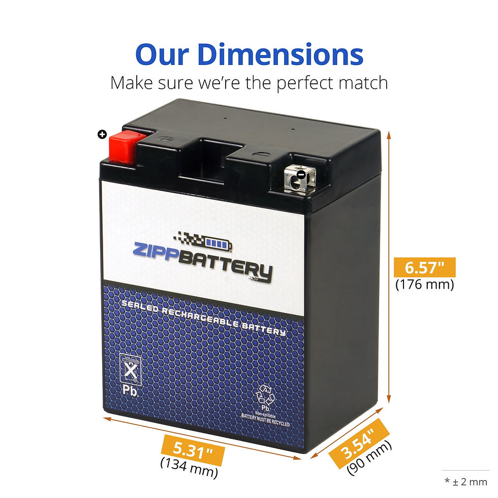 Thumbnail: Zipp Battery YB14A-A2 (14A-A2 12 Volt,14 Ah, 190 CCA) Atv Battery for Yamah..