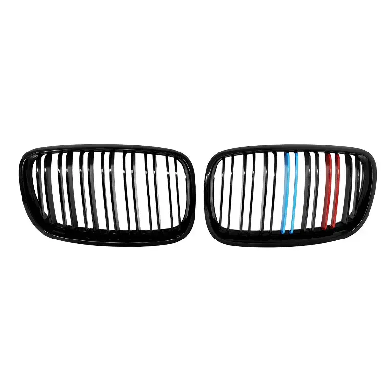 Thumbnail: New Look Car Grille Grill Front Kidney Glossy 2 Line Double Slat For BMW X5 E70