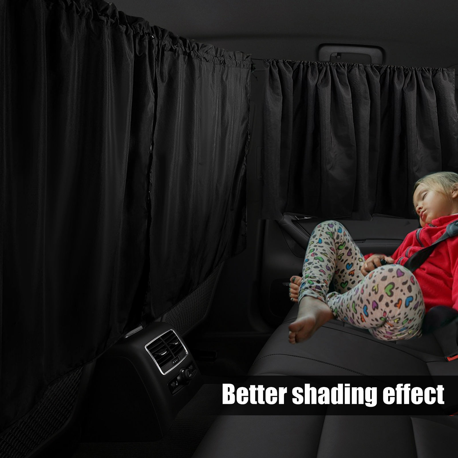 Sun Shade Car Privacy Curtains Car Divider Curtain Between Rear Seat Auto Blacko