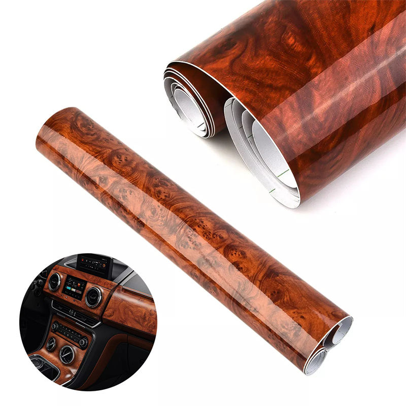 High Glossy Car Sticker Waterproof Car Internal Adhesive DIY Film Wood Grain Vin