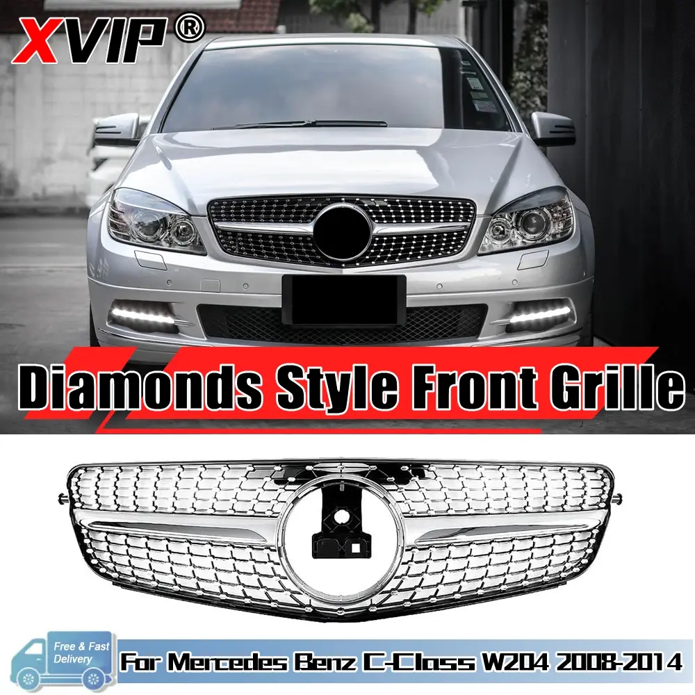 XVIP Glossy Black AMG Style Grille For Mercedes Benz C-Class W204 S204 C204 C180