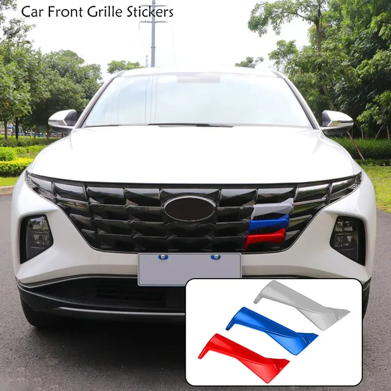 Thumbnail: Car Front Hood Billet Grille Sticker Trim Garnish Strips Cover Frame Styling for